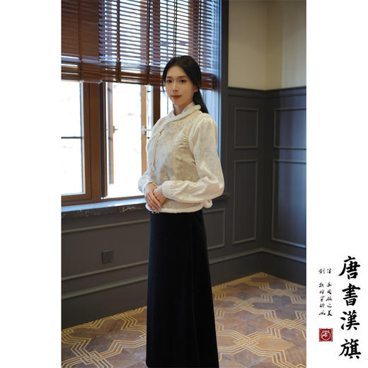 【冬野铃】新中式国风旗袍马甲小袄原创刺绣毛边棉服背心马甲马夹 商品图3