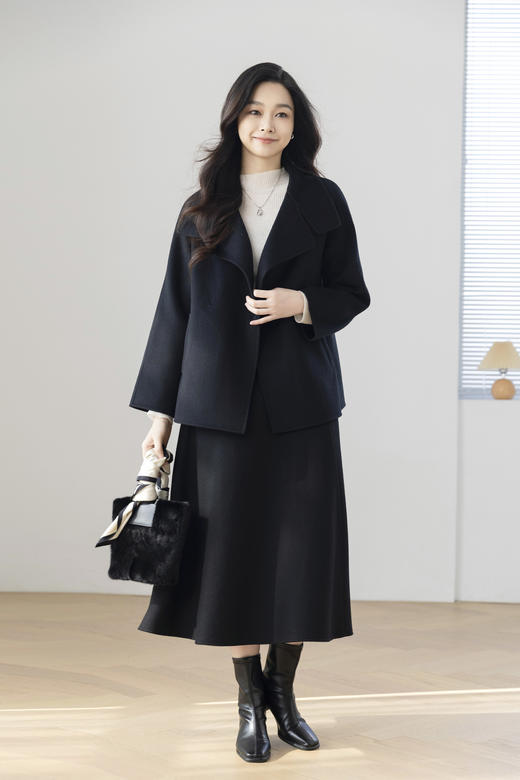 （稀缺货源）火桐hooton 全羊绒烟囱领双面呢大衣MHX006+MHX008 商品图0