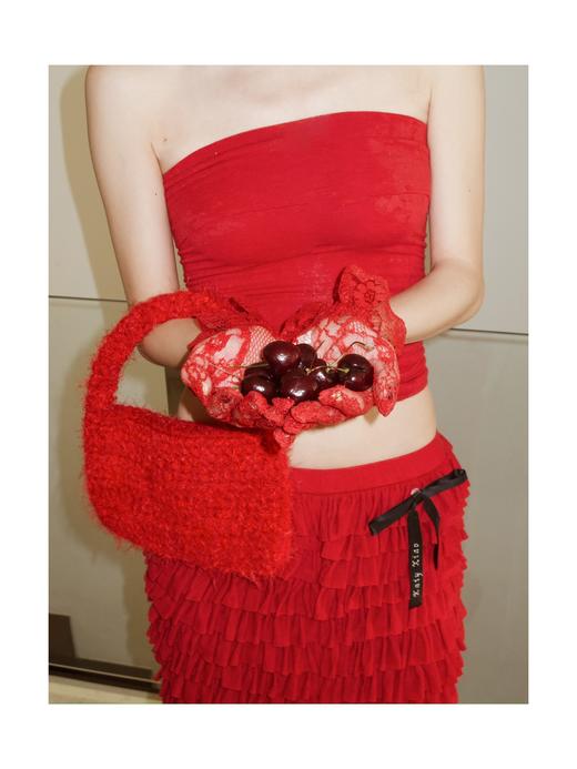 叠穿抹胸 乳白/正红 商品图3