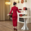 2025年秋冬加绒旗袍婚庆礼服中长款宴会日常旗袍TM7985 商品缩略图4