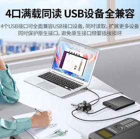 【JY】绿联 UGREEN USB分线器204口HUB集线器扩展坞 20295 1.5米线(单位：个)
