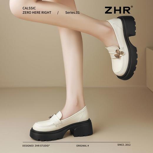 ZHR则则蝴蝶乐福鞋女2025春新款百搭小英伦厚底单鞋一脚蹬小皮鞋 商品图8