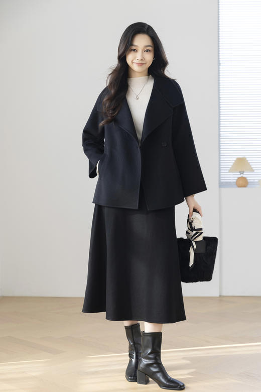 （稀缺货源）火桐hooton 全羊绒烟囱领双面呢大衣MHX006+MHX008 商品图2