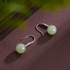 子佩集S925银【烟雨半藏】耳环纯银【YEH1553】时尚和田玉圆球2501 商品缩略图3
