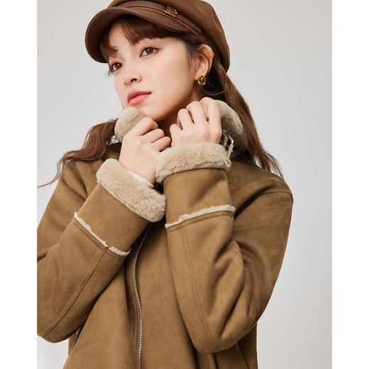 IEF/爱依服2025 秋季 【DNA系列】时尚复古立领高级磨砂皮外套DN1722 商品图3