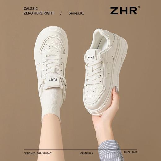 ZHR则则厚底增高小白鞋2025年新款网洞透气运动休闲鞋轻奢百搭款 商品图6