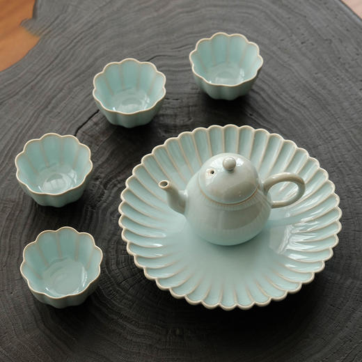 汝瓷 玛瑙天青釉  开片茶具花朝月夕套组  雅致 商品图1