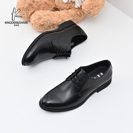 经典鲨2025年春季新款男士舒适平底正装商务皮鞋KW08-513011 商品图3