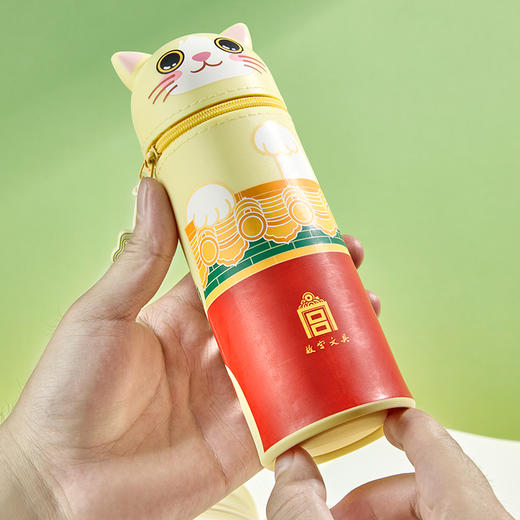 宫猫出游硅胶笔筒 萌物笔筒 吉祥小猫纪念品礼物 商品图3