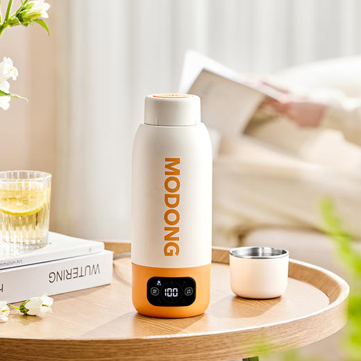 MODONG摩动真空便携电热水杯（MD-BW01B（灰色）/MD-BW02B（橙色）） 商品图1