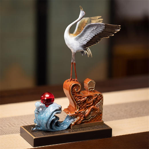 朱炳仁铜 鹤寿千岁 仙鹤摆件 装饰 铜雕祝寿生日礼物玄关 商品图2