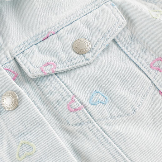 马克珍妮女童彩色刺绣爱心牛仔外套儿童夹克2025年春装新款250191 商品图4