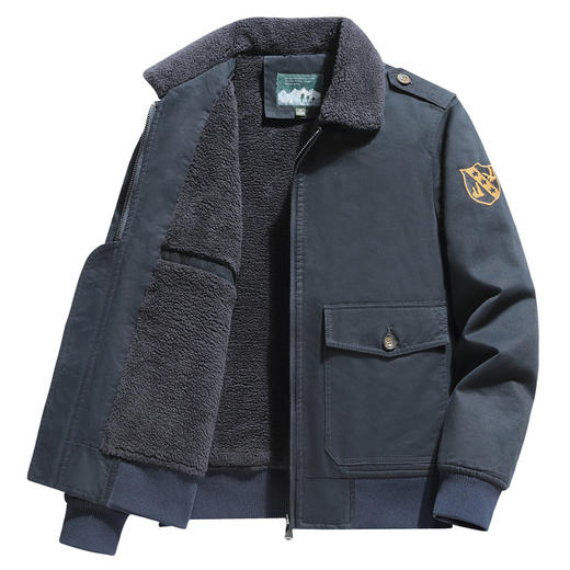 新款冬季加厚加绒工装棉服保暖休闲上衣羊羔毛夹克外套男 商品图2