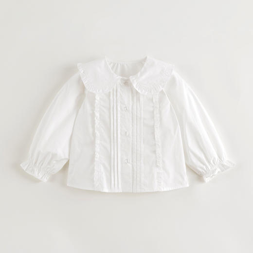 马克珍妮女童甜美花边领衬衫 宝宝纯棉衬衣2025年春装新款250250 商品图2