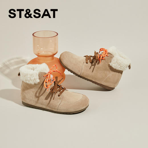 星期六复古百搭加绒加厚保暖高帮棉鞋女SSC4118EDR 商品图6