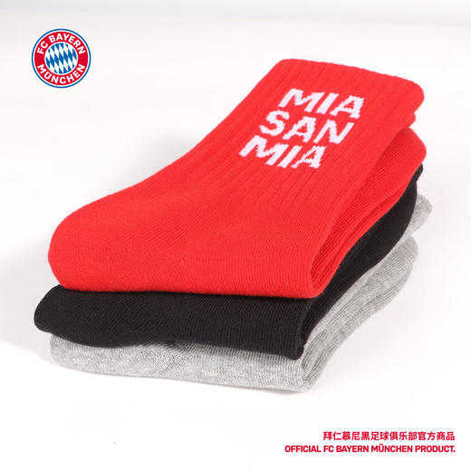 【官方正版】拜仁慕尼黑足球俱乐部 | 纯色字母针织袜袜子 商品图3