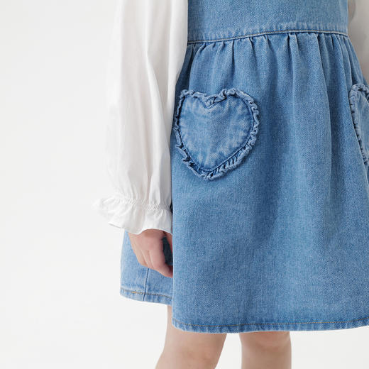 马克珍妮女童爱心牛仔吊带裙宝宝纯棉连衣裙2025年春装新款250200 商品图4