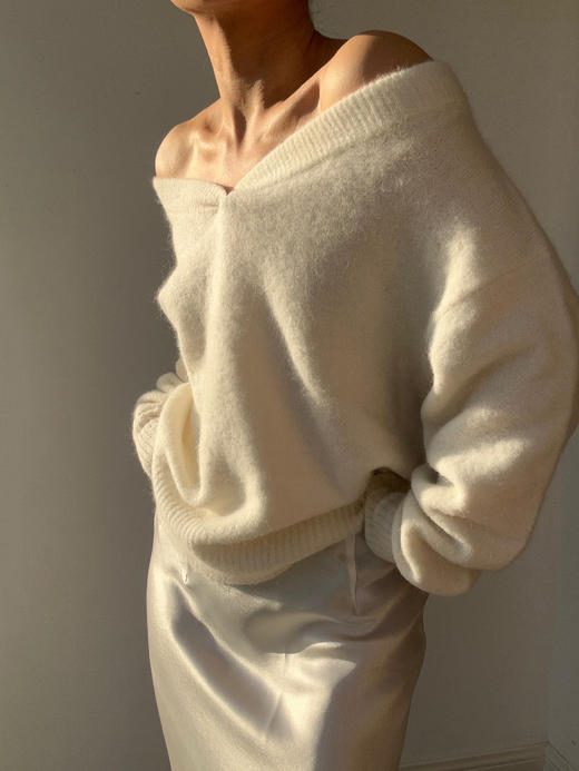 CINNAMON｜44910020 V领串珠套头毛衫  [ 月白 ] 商品图5