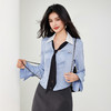 西遇蓝色条纹短款衬衫女2025年春季新款通勤设计感轻职场收腰上衣SS150033 商品缩略图2