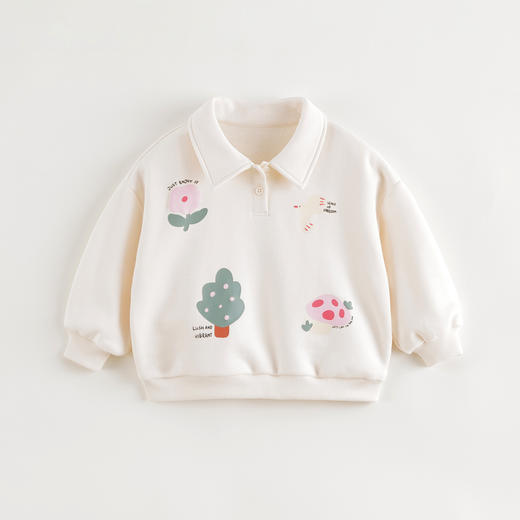 马克珍妮女童卡通公园软糯polo领卫衣宝宝2025年春装新款250218 商品图1