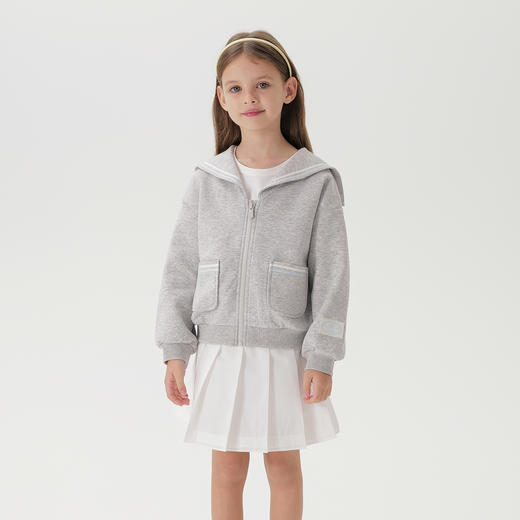 马克珍妮女童元气学院空气外套儿童海军领卫衣2025春装新款250121 商品图1