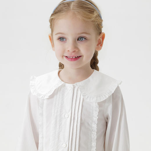 马克珍妮女童甜美花边领衬衫 宝宝纯棉衬衣2025年春装新款250250 商品图3