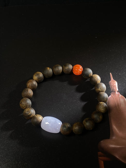 XY0055原创沉香DIY圆珠翡翠桶珠南红瓜珠 商品图2