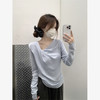 西遇荡领针织衫女新款不规则领口薄款外穿毛衣收腰上衣SS150066 商品缩略图4