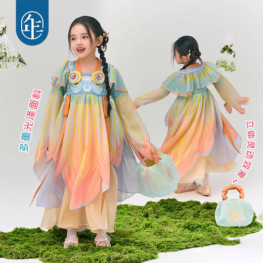 年衣童装汉服女童2025春秋新款超仙古装襦裙唐装浮光跃金汉服裙 商品图2