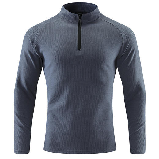 【拍1发2换着穿 】秋冬装美式复古青年T恤透气男士运动休闲高品质半开衫 商品图5