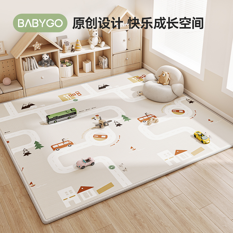 BABYGO XPE整体爬行垫宝宝垫子儿童游戏垫狂野之城爬爬垫
