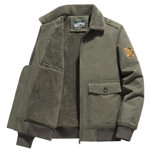 新款冬季加厚加绒工装棉服保暖休闲上衣羊羔毛夹克外套男 商品图0