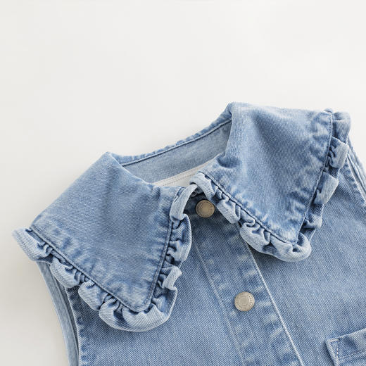 马克珍妮女童甜酷翻领牛仔马甲儿童上衣宝宝2025年春装新款250199 商品图3