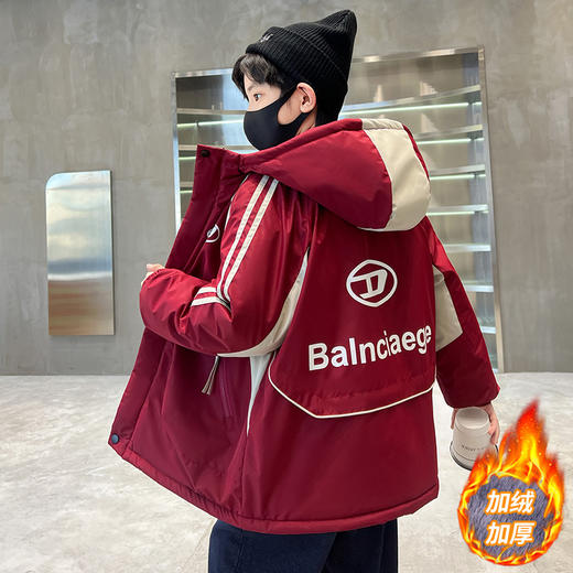 儿童装男童冲锋衣加棉冬装2024新款加厚中大童外套加绒秋冬季潮💕 商品图5