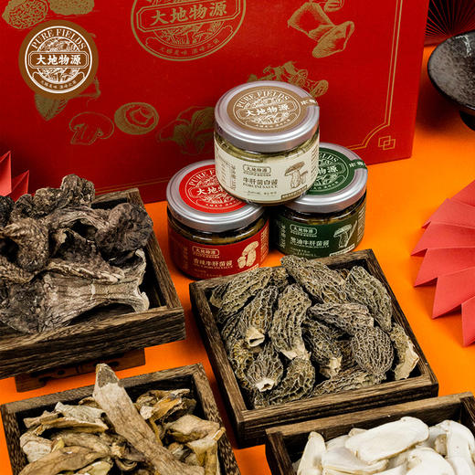 大地物源 新年高档礼盒年货野生菌酱松茸饼干 云南菌菇礼盒特产 商品图1