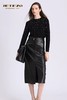 裘堤婼JETEZO 哑光轻奢前卫皮质半裙BD15509C1 商品缩略图0