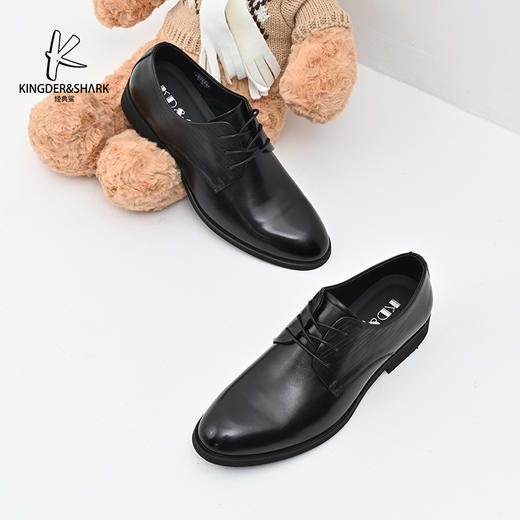 经典鲨2025年春季新款男士舒适平底正装商务皮鞋KW08-513011 商品图2