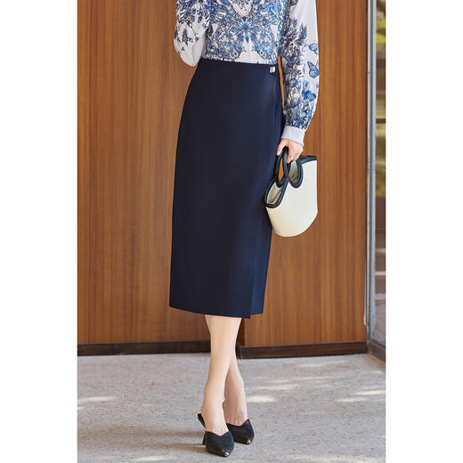 米思阳2026春季新款极简百搭通勤半裙设计感腰头遮肉显瘦裙子5307 商品图1