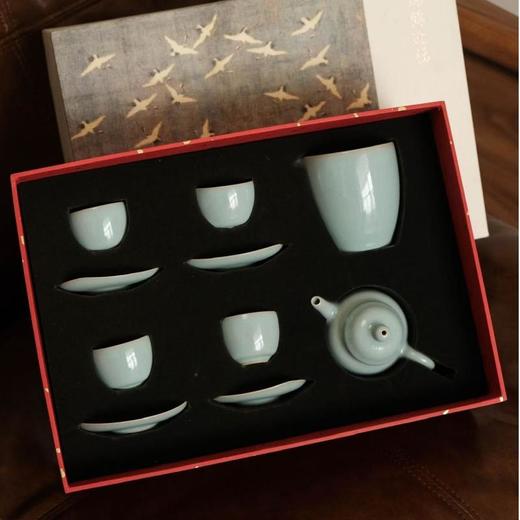 汝瓷 玛瑙天青釉 开片茶具小品壶大套装  釉色温润雅致 釉面光亮内敛 雅致 商品图1