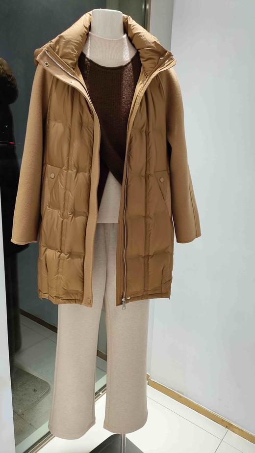 488522时尚款拼双面呢中长款羽绒服 商品图2