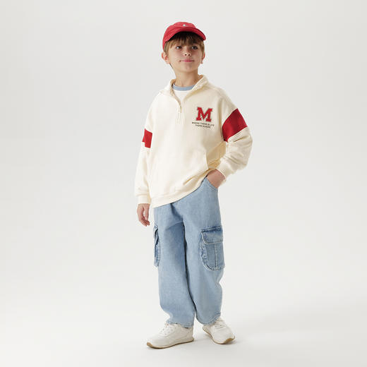 马克珍妮男童潮流工装牛仔裤 儿童纯棉裤子2025年春装新款250025 商品图1