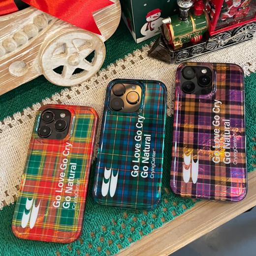 CryingCenter imd贝壳复古格纹双层果冻iphone手机壳 硬壳 哭喊中心 商品图0