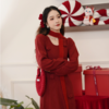 两三事红拂暮色打底连衣裙女配显瘦遮肚连衣裙长袖显瘦秋辣妹穿搭 商品缩略图1