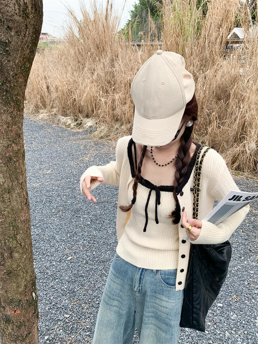 <曾小咸推荐>韩系2色毛衣开衫毛织吊带两件套 日常199.99 立减100 秒杀99.99！ 商品图8