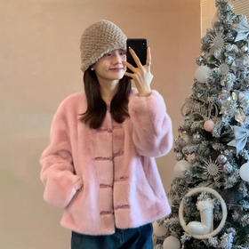 【SUSX】纯净娇俏的水蜜桃粉色外套A05339（下单3-7天发货）