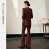 IWY/扶摇系列 暗红色职业装女秋冬流行色高级感羊毛西装外套微喇裤FYCP571 商品缩略图4
