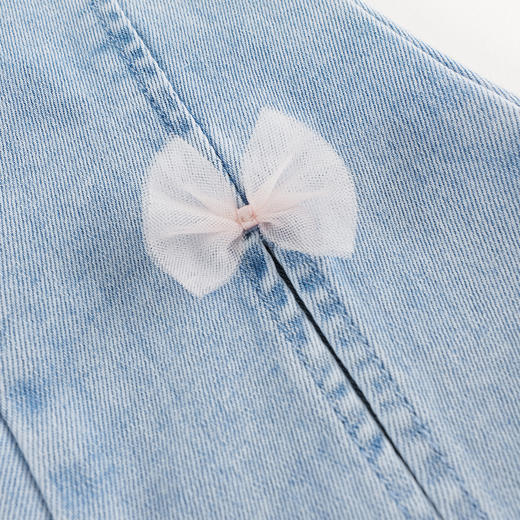 马克珍妮女童蝴蝶结Q弹牛仔喇叭裤 宝宝裤子2025年春装新款550336 商品图4