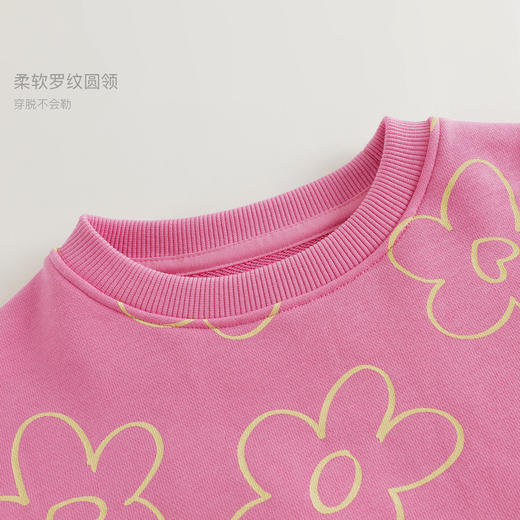 马克珍妮女童爱心花朵宽松卫衣宝宝圆领上衣2025年春装新款250217 商品图4