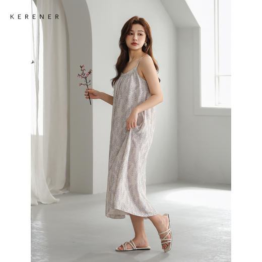 可人儿小众设计师新款泡泡绵女睡衣夏季少女吊带睡裙可外穿连衣裙 商品图2