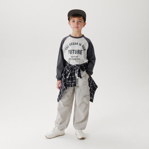 【速干】马克珍妮男童轻弹透气工装裤儿童裤子2025春装新款250056 商品图1